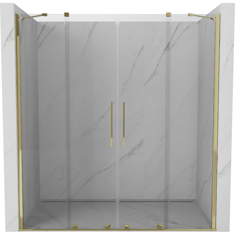 Mexen Velar Duo sprchové dvere posuvné 180 cm, transparentné, zlaté - 871-180-000-02-50