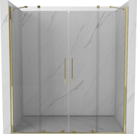 Mexen Velar Duo sprchové dvere posuvné 180 cm, transparentné, zlaté - 871-180-000-02-50