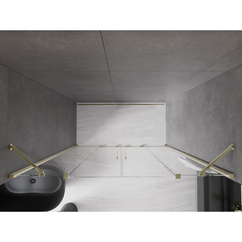 Mexen Velar Duo sprchové dvere posuvné 180 cm, transparentné, zlaté - 871-180-000-02-50