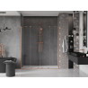 Mexen Velar Duo posuvné sprchové dvere 170 cm, transparentné, brúsená meď - 871-170-000-02-65