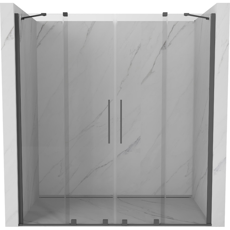 Mexen Velar Duo posuvné sprchové dvere 180 cm, transparentné, brúsené sivá zbraň - 871-180-000-02-66