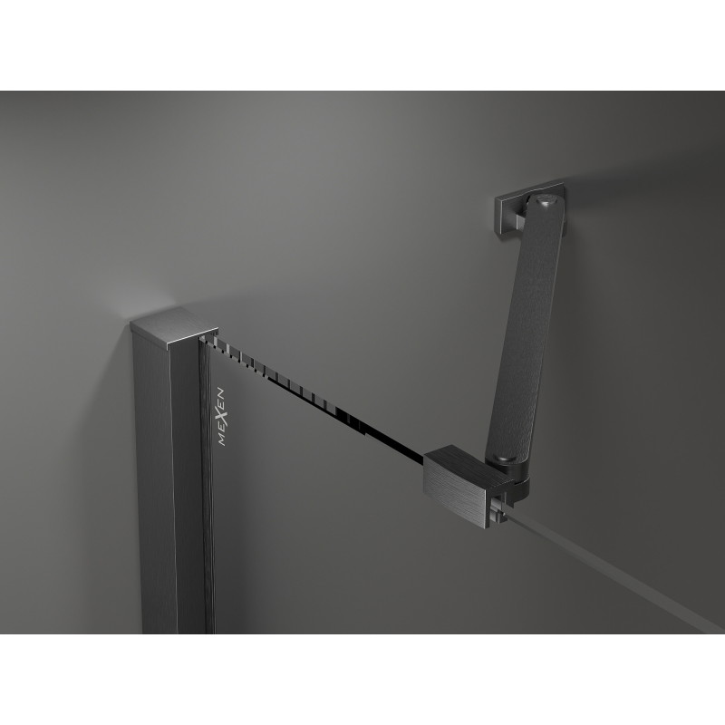Mexen Velar Duo posuvné sprchové dvere 180 cm, transparentné, brúsené sivá zbraň - 871-180-000-02-66