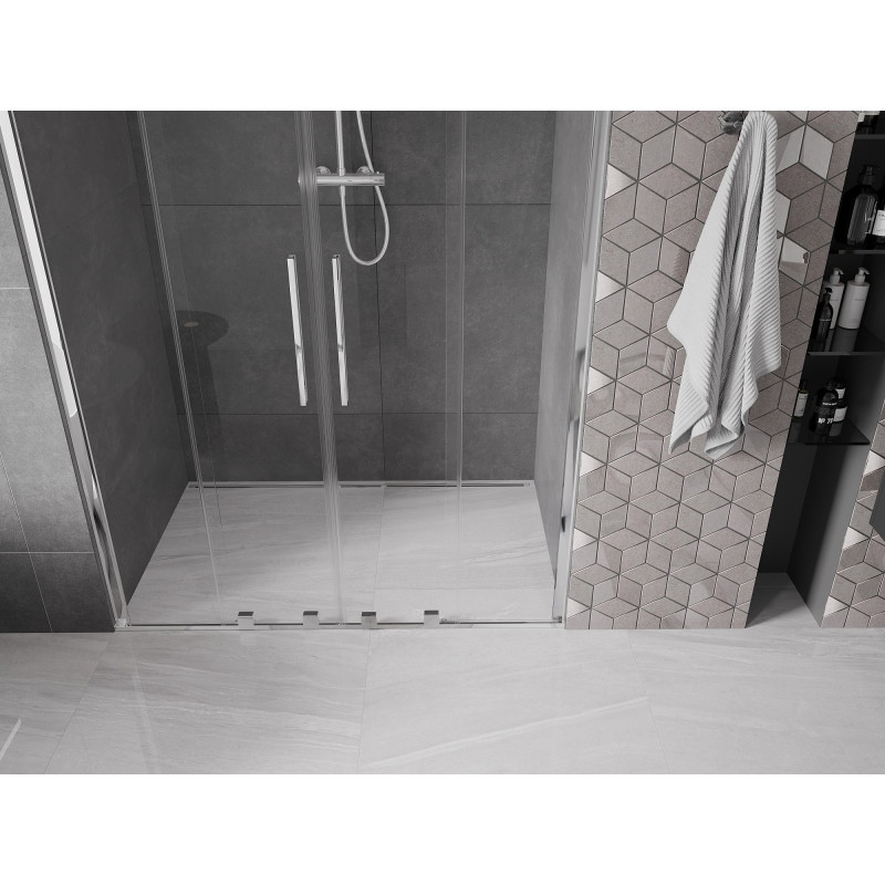 Mexen Velar Duo sprchové dvere posuvné 140 cm, priehľadné, chróm - 871-140-000-02-01