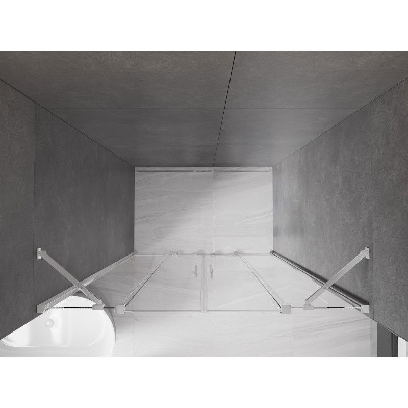 Mexen Velar Duo posuvné sprchové dvere 140 cm, transparentné, chróm - 871-140-000-02-01