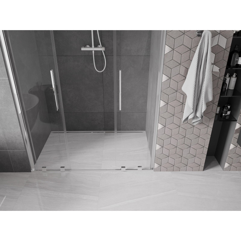 Mexen Velar Duo posuvné sprchové dvere 150 cm, transparentné, chróm - 871-150-000-02-01
