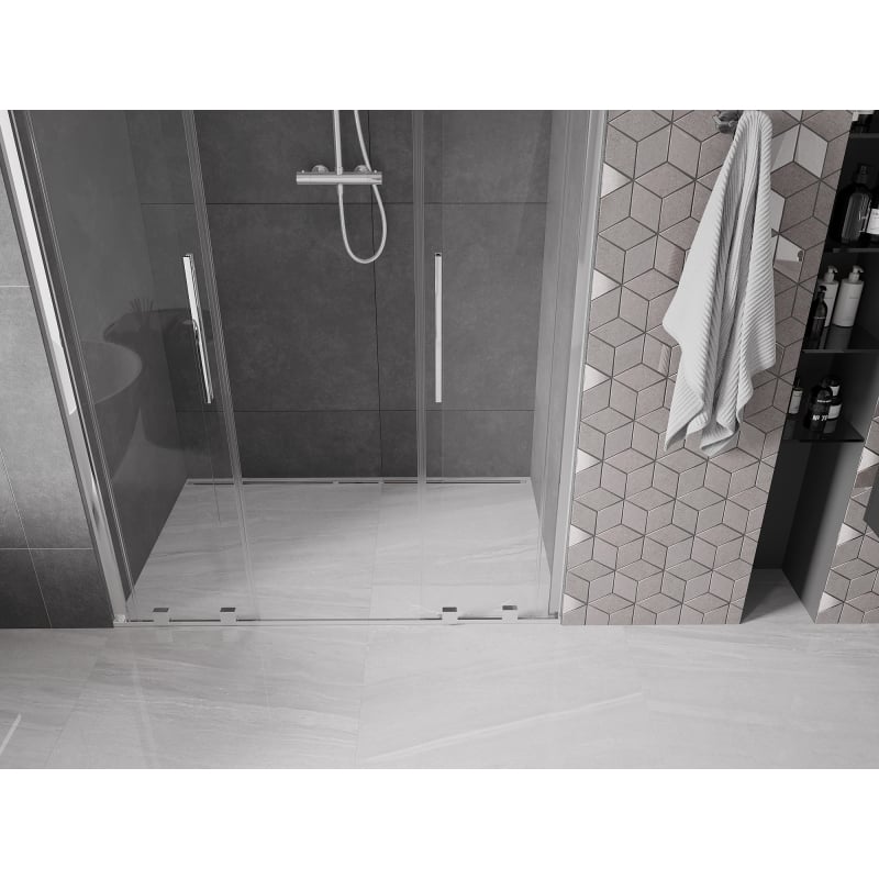 Mexen Velar Duo posuvné sprchové dveře 160 cm, transparentní, chrom - 871-160-000-02-01