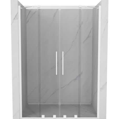 Mexen Velar Duo sprchové dvere posuvné 160 cm, transparentné, biele - 871-160-000-02-20