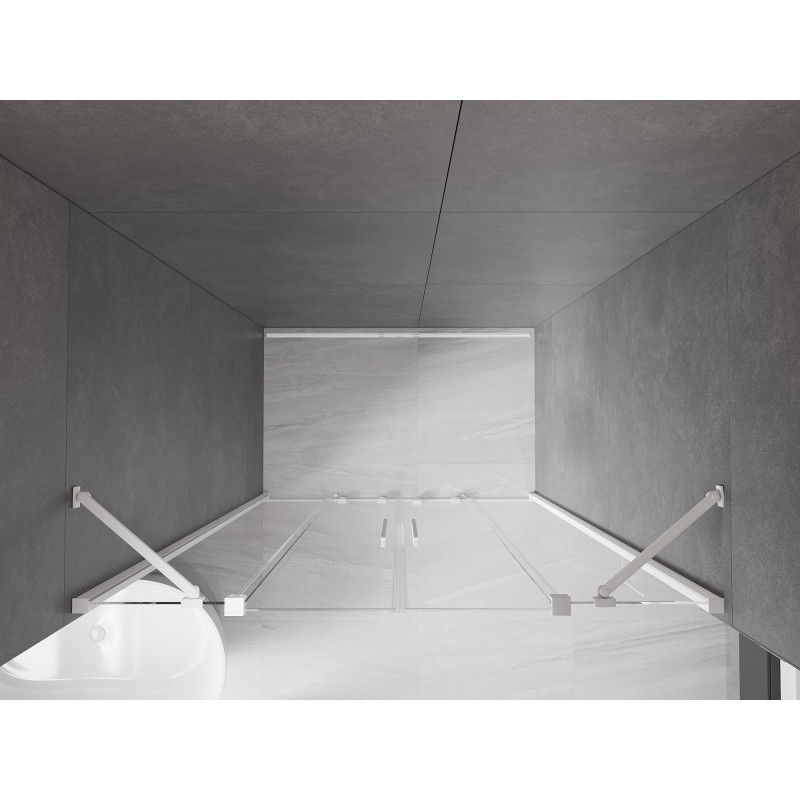 Mexen Velar Duo posuvné sprchové dvere 160 cm, transparentné, biele - 871-160-000-02-20