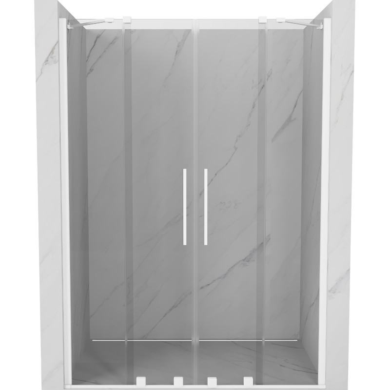 Mexen Velar Posuvné sprchové dvere Duo 150 cm, priehľadné, biele - 871-150-000-02-20