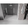 Mexen Velar Duo posúvacie sprchové dvere 150 cm, Priehľadné, Biele - 871-150-000-02-20