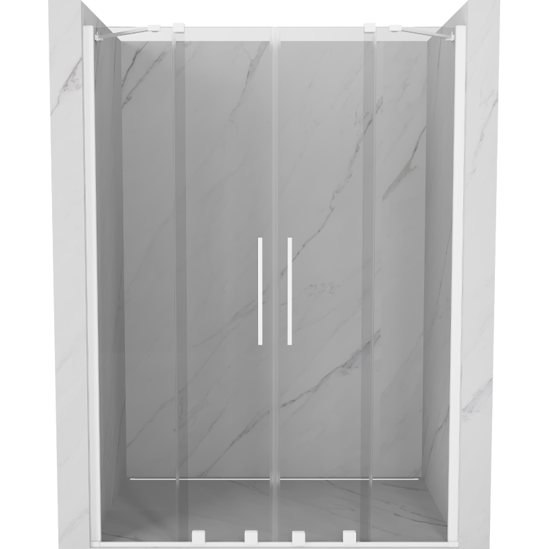 Mexen Velar Duo posuvné sprchové dvere 140 cm, transparentné, biele - 871-140-000-02-20