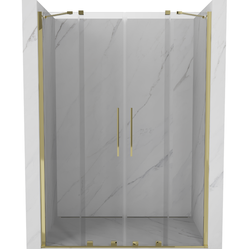 Mexen Velar Duo posuvné sprchové dvere 150 cm, transparentné, zlaté - 871-150-000-02-50