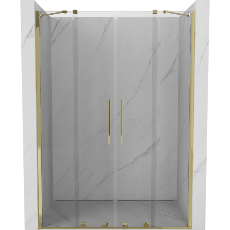 Mexen Velar Duo posuvné sprchové dvere 150 cm, transparentné, zlaté - 871-150-000-02-50