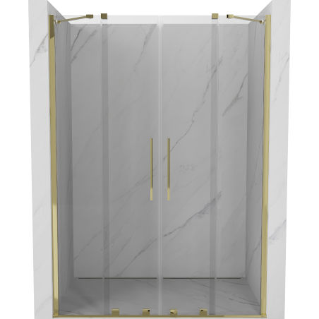 Mexen Velar Duo sprchové dvere posuvné 160 cm, transparentné, zlaté - 871-160-000-02-50