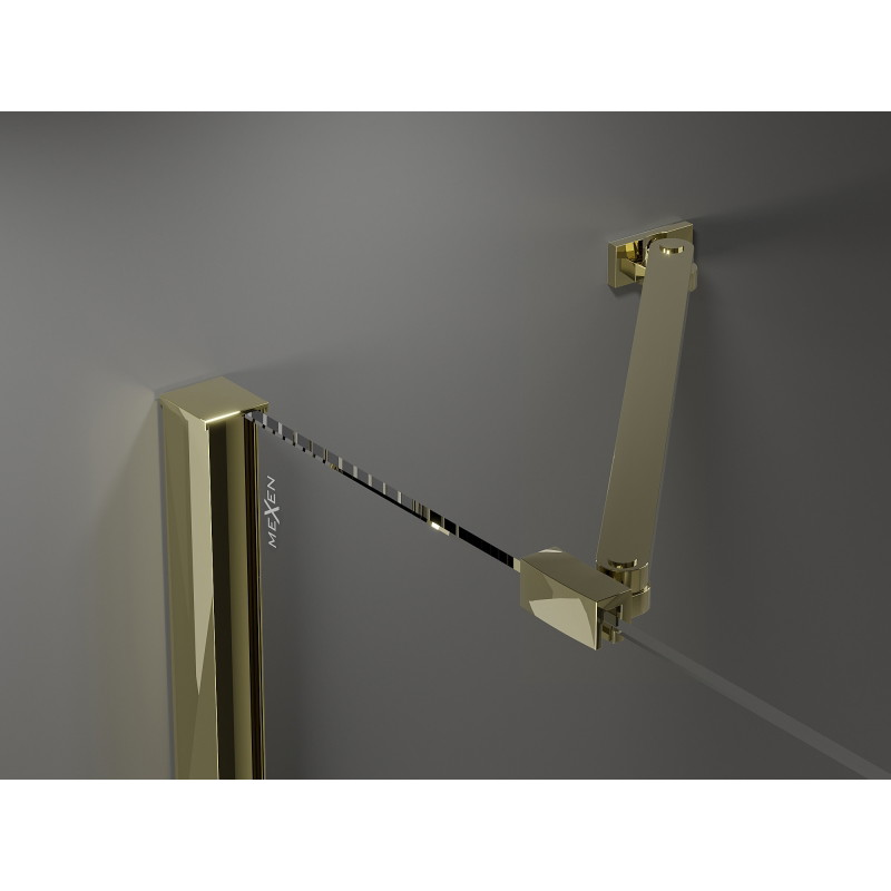 Mexen Velar Duo sprchové dvere posuvné 160 cm, transparentné, zlaté - 871-160-000-02-50