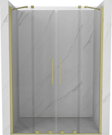 Mexen Velar Duo sprchové dvere posuvné 140 cm, transparentné, zlaté kartáčované - 871-140-000-02-55