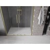 Mexen Velar Duo sprchové dvere posuvné 140 cm, transparentné, zlaté kartáčované - 871-140-000-02-55