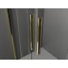 Mexen Velar Duo sprchové dvere posuvné 140 cm, transparentné, zlaté kartáčované - 871-140-000-02-55