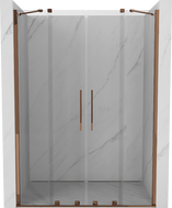 Mexen Velar Duo posuvné sprchové dvere 150 cm, priehľadné, ružové zlato - 871-150-000-02-60