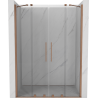Mexen Velar Dvojité posuvné sprchové dvere 140 cm, transparentné, brúsená meď - 871-140-000-02-65