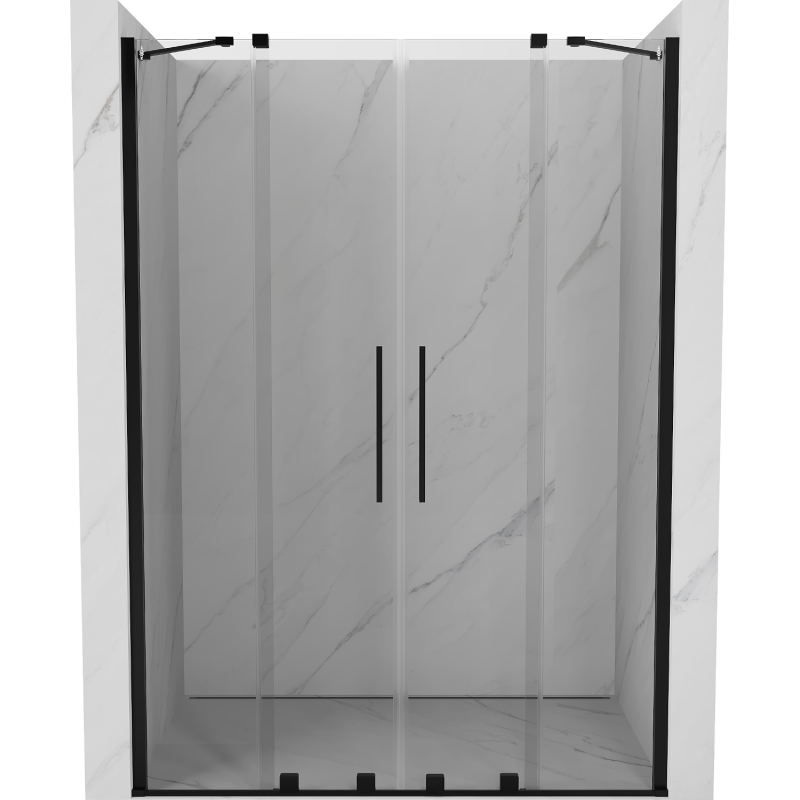 Mexen Velar Duo posuvné sprchové dvere 140 cm, transparentné, čierne - 871-140-000-02-70