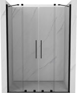Mexen Velar Duo posúvacie sprchové dvere 140 cm, Priehľadné, Čierne - 871-140-000-02-70