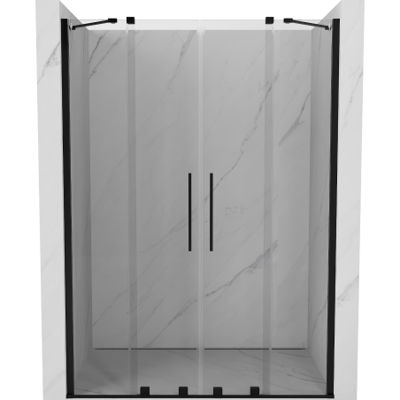 Mexen Velar Duo sprchové dvere posuvné 150 cm, priehľadné, čierne - 871-150-000-02-70