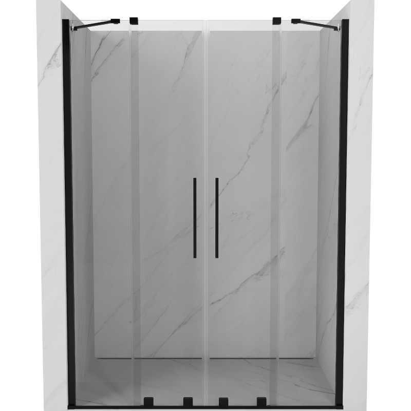 Mexen Velar Duo sprchové dveře posuvné 160 cm, transparentní, černé - 871-160-000-02-70