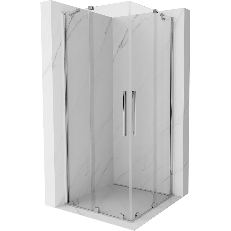 Mexen Velar Duo posuvná sprchová kabína 90 x 90 cm, transparentná, chróm - 871-090-090-02-01