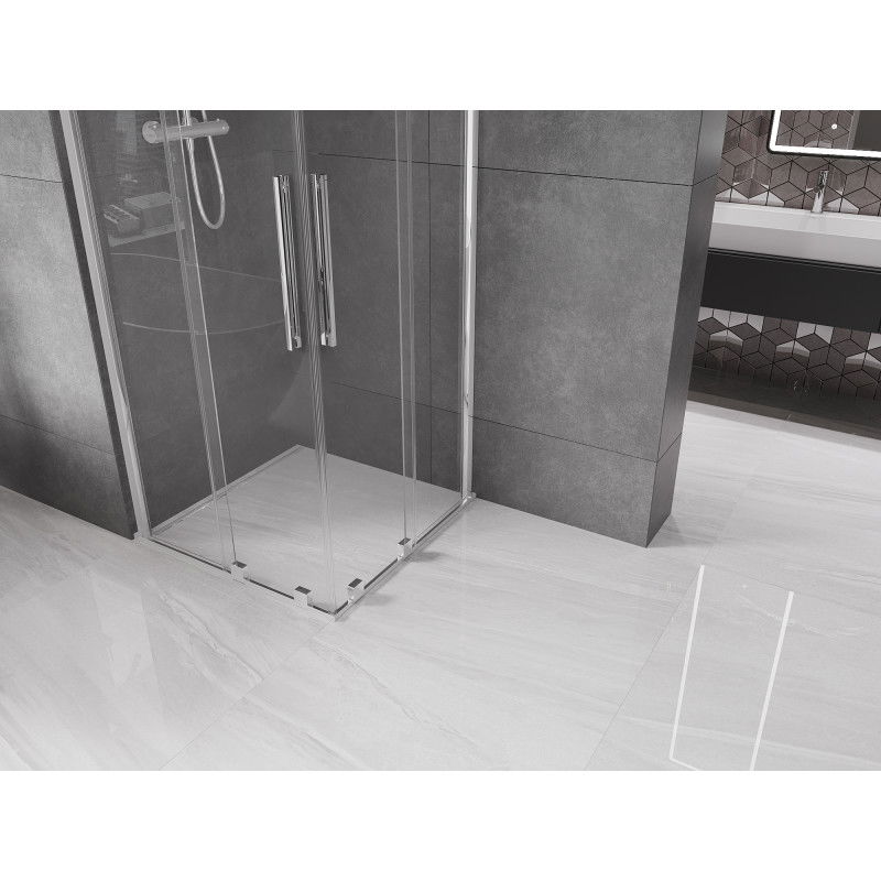 Mexen Velar Duo posuvná sprchová kabína 100 x 100 cm, transparentná, chróm - 871-100-100-02-01