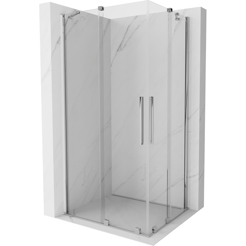 Mexen Velar Duo posuvná sprchová kabína 100 x 90 cm, priehľadná, chróm - 871-100-090-02-01