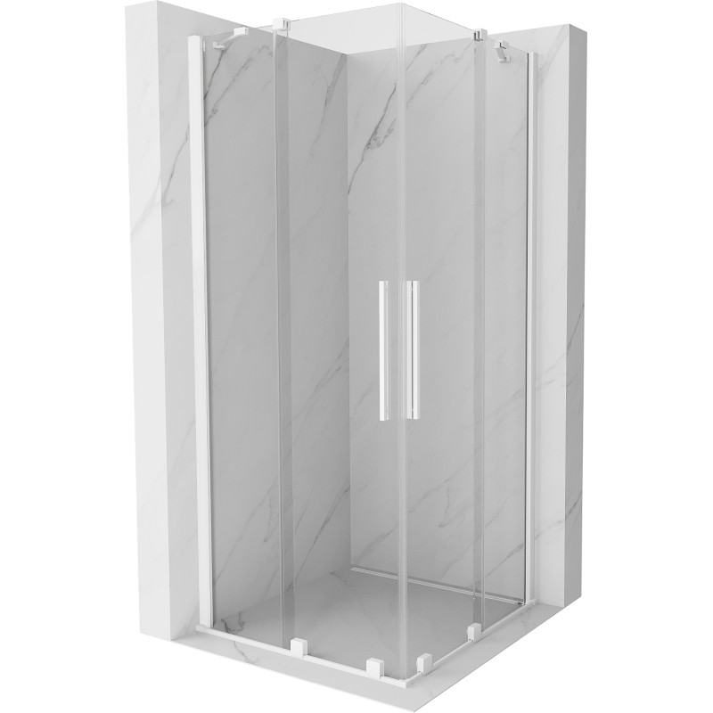 Mexen Velar Duo posuvná sprchová kabína 90 x 90 cm, transparentná, biela - 871-090-090-02-20