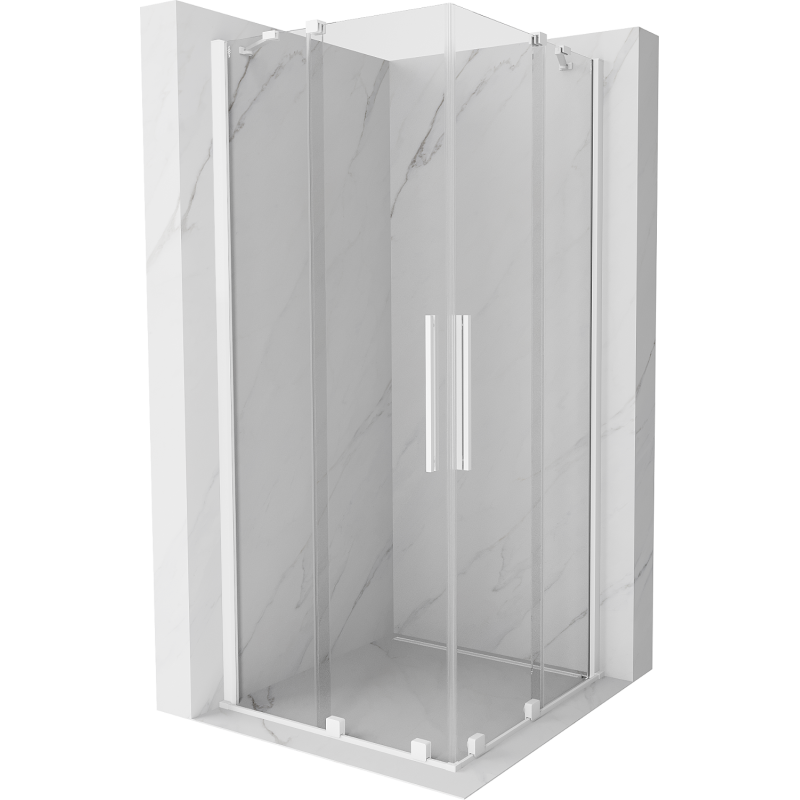 Mexen Velar Duo posuvná sprchovacia kabína 90 x 90 cm, transparentná, biela - 871-090-090-02-20