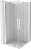 Mexen Velar Duo sprchová kabína, posuvné dvere 90 x 90 cm, Priehľadné, biela - 871-090-090-02-20