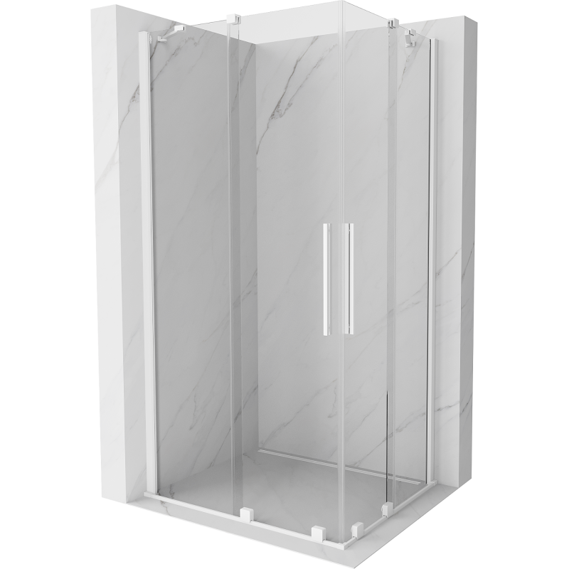 Mexen Velar Duo posuvná sprchová kabína 100 x 90 cm, transparentná, biela - 871-100-090-02-20