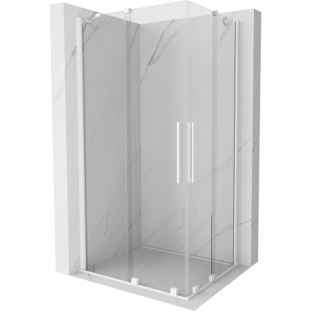 Mexen Velar Duo posuvná sprchová kabína 100 x 90 cm, transparentná, biela - 871-100-090-02-20