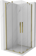 Mexen Velar Duo sprchová kabína, posuvné dvere 80 x 80 cm, Priehľadné, Zlatá - 871-080-080-02-50
