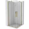 Mexen Velar Duo sprchová kabína, posuvné dvere 90 x 90 cm, Priehľadné, Zlatá - 871-090-090-02-50