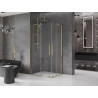 Mexen Velar Duo posuvná sprchová kabína 90 x 80 cm, priehľadná, zlatá - 871-090-080-02-50