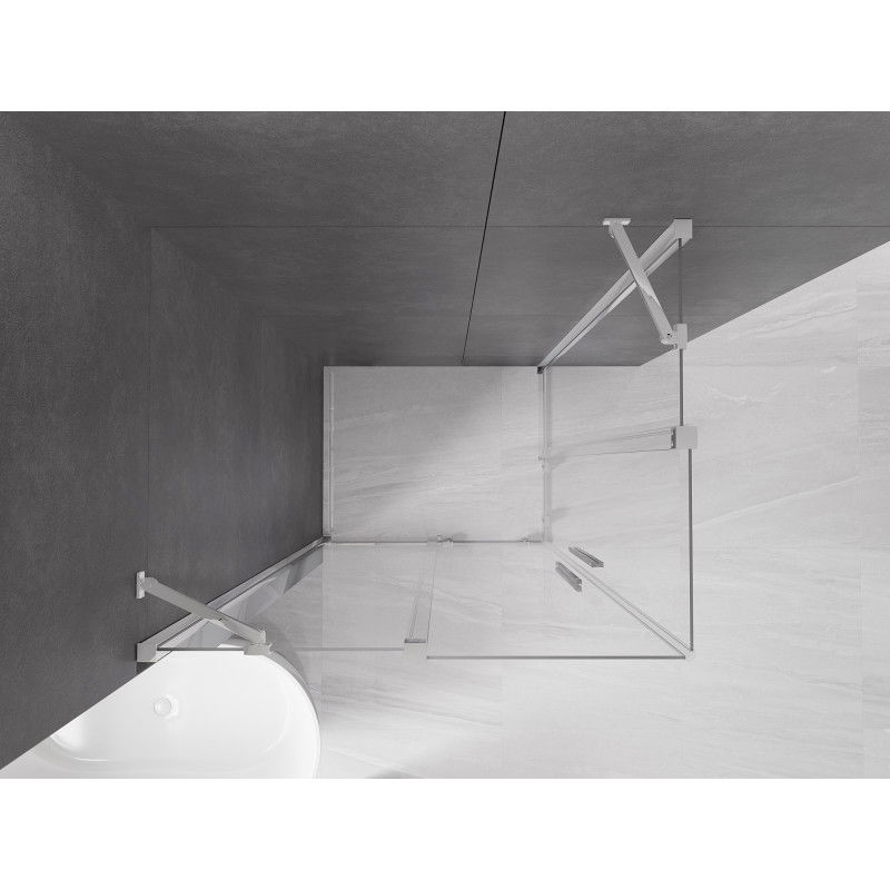 Mexen Velar Duo posuvná sprchová kabína 100 x 90 cm, priehľadná, chróm - 871-100-090-02-01