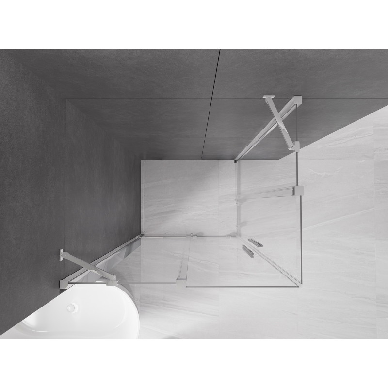 Mexen Velar Duo posuvná sprchová kabína 100 x 90 cm, transparentná, chróm - 871-100-090-02-01