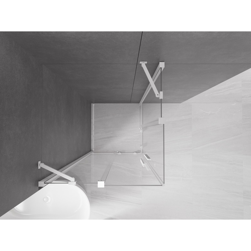Mexen Velar Duo posuvná sprchová kabína 90 x 90 cm, transparentná, biela - 871-090-090-02-20
