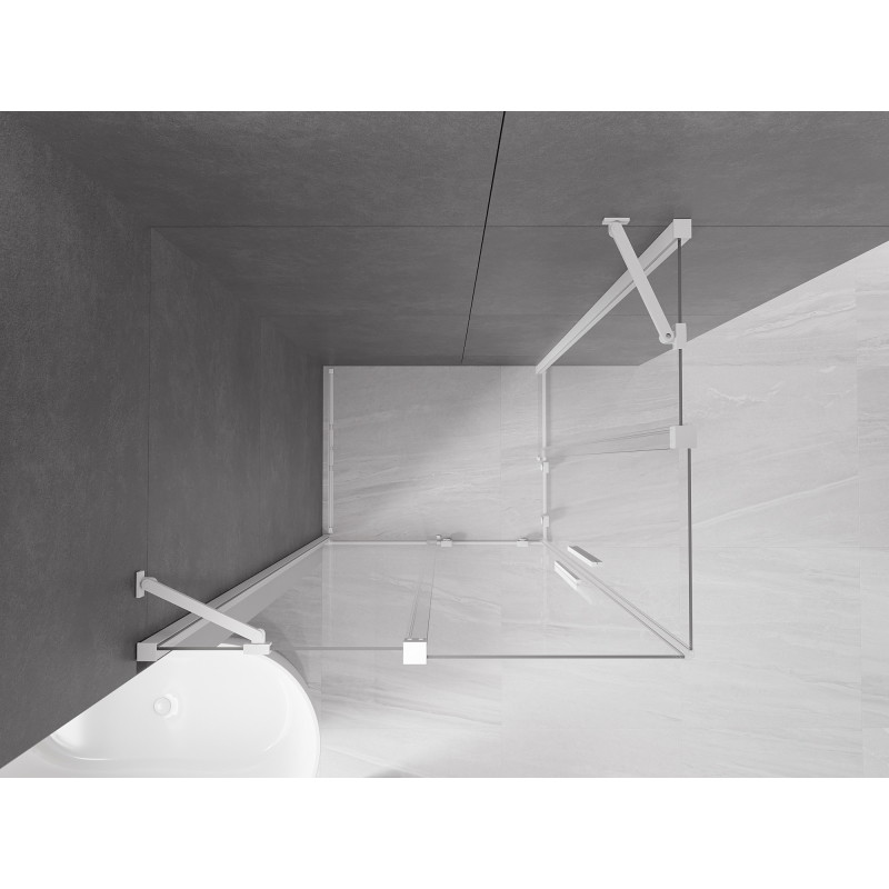 Mexen Velar Duo sprchovacia kabína posuvná 90 x 80 cm, transparentná, biela - 871-090-080-02-20