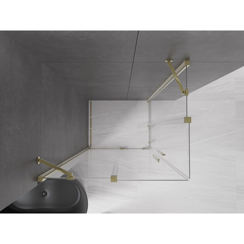 Mexen Velar Duo posuvná sprchová kabína 100 x 90 cm, transparentná, zlatá - 871-100-090-02-50
