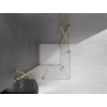 Mexen Velar Duo posuvná sprchová kabína 90 x 90 cm, priehľadná, zlatá kartáčovaná - 871-090-090-02-55