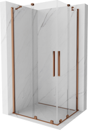 Mexen Velar Duo sprchová kabína, posuvné dvere 90 x 80 cm, Priehľadné, Zlatoružová - 871-090-080-02-60