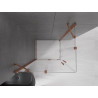 Mexen Velar Duo sprchový kút posuvný 90 x 80 cm, transparentný, ružové zlato - 871-090-080-02-60