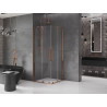 Mexen Velar Duo sprchová kabína zasúvacia 80 x 80 cm, transparentná, ružové zlato - 871-080-080-02-60