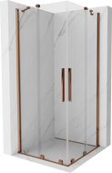Mexen Velar Duo sprchová kabína, posuvné dvere 90 x 90 cm, Priehľadné, Zlatoružová - 871-090-090-02-60