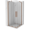Mexen Velar Duo posuvná sprchová kabína 90 x 90 cm, transparentná, brúsený meď - 871-090-090-02-65